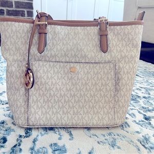 Michael Kors cream and brown purse